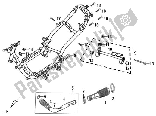 Tutte le parti per il F21 - Frame Body Engine Hanger del SYM AV 12 W-8 128 0