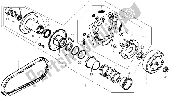 Tutte le parti per il E07 - Driven Face del SYM BL 05W5-8 0558 0