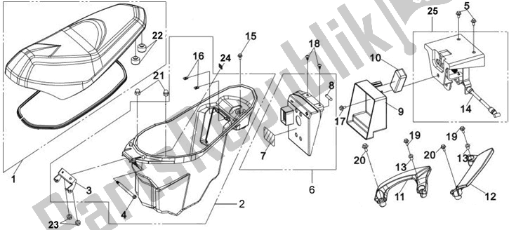 Tutte le parti per il F11 - Fuel Tank . Floor Plate del SYM BL 05W5-8 0558 0