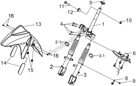 All parts for the F06 - Front Fork of the SYM BS 05 W-8 058 0