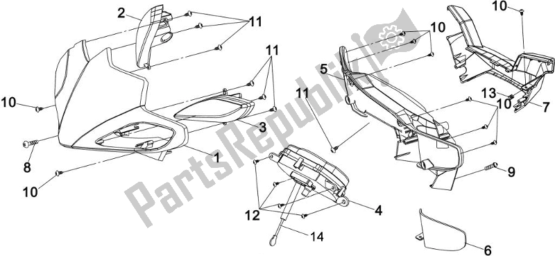 All parts for the F02 - Front Coverfront Fender of the SYM FT 05 V-8 058 0