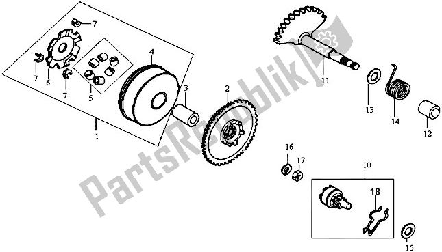 All parts for the E06 - Drive Kick Starter of the SYM G 100P2-8 10028 0