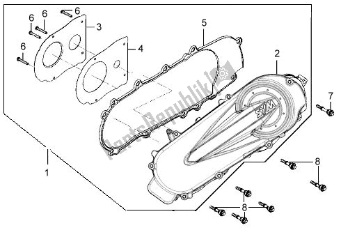 All parts for the E08 - Transmission of the SYM G 100P2-8 10028 0