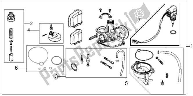 All parts for the E11 - Carburetor of the SYM G 100P2-8 10028 0