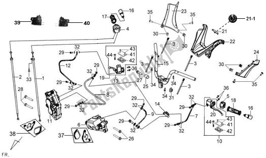 Wszystkie części do F02 - Handle & Brake Assy SYM GTS 250 0