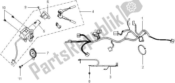 All parts for the F20 - Wireharness. Main Switch of the SYM HA 12A6-8 1268 0