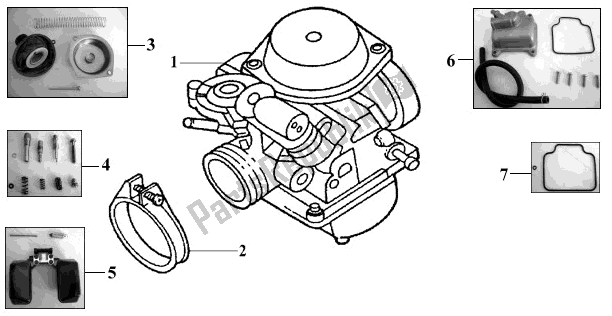 Alle onderdelen voor de E17 - Carburetor van de SYM HS 15 W-8 158 0