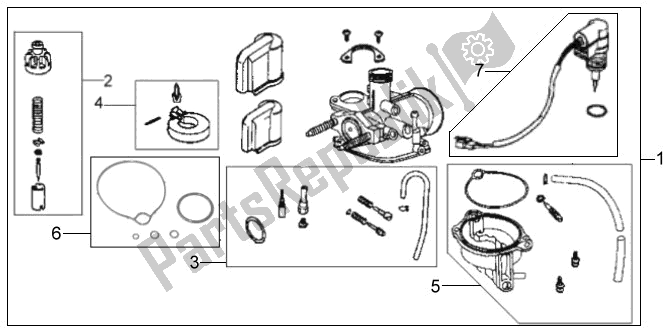 All parts for the E11 - Carb. Fix Set of the SYM JD 05W1-8 0518 0