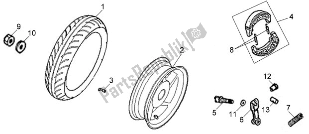 Tutte le parti per il F09 - Rr. Wheel Assy del SYM JET4 R 51 451 0