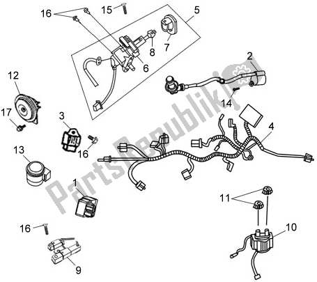 Tutte le parti per il F17 - Wire Harness del SYM JET4 R 51 451 0