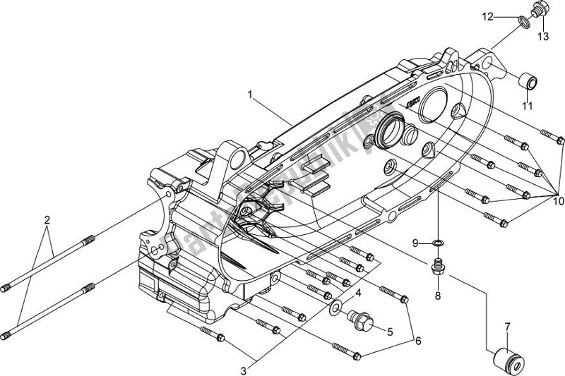 All parts for the E08 - L. Crank Case Comp. Of the SYM LEA 0