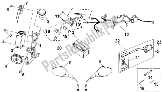 All parts for the F13 - Double Seat & Luggage Box of the SYM LH 18 W-8 188 0