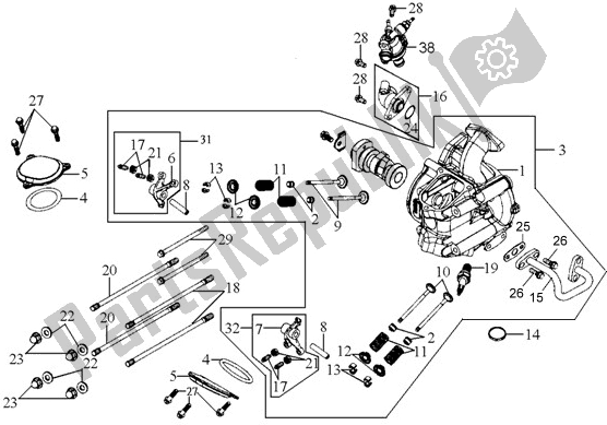 All parts for the E01 - Cylinder Head Ass'y of the SYM LH 18W7-6 1876 0