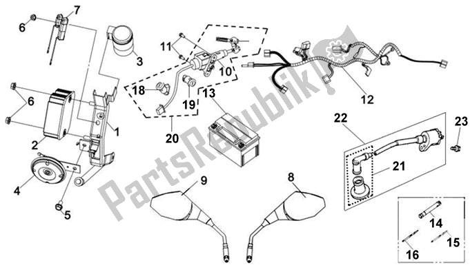 All parts for the F13 - Double Seat & Luggage Box of the SYM LH 18W7-6 1876 0