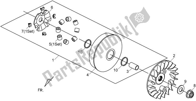 Tutte le parti per il E08 - Movable Drive Face Assy. Del SYM Maxsym 400 0