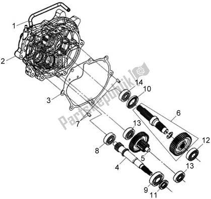 All parts for the E11 - Mission Case&drive Shaft of the SYM Orbit II 125 0