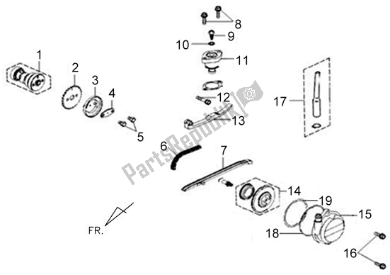 Tutte le parti per il E03 - Cam Shaft Sprocket Tensioner Lifter del SYM Symba 0