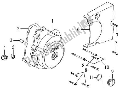 Tutte le parti per il E09 - L Crank Case Cover del SYM Symba 0