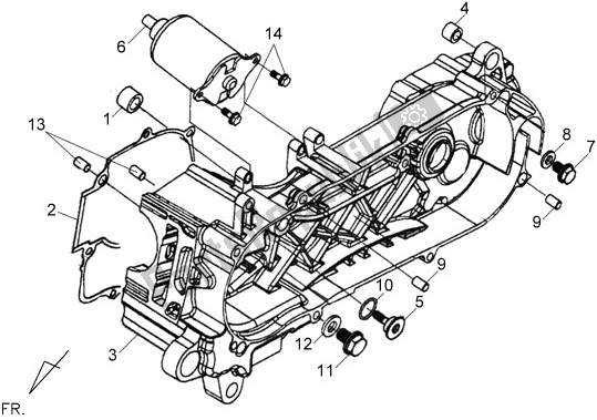 All parts for the E12 - L. Crank Case of the SYM Symphony 150S 0