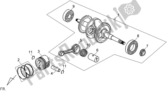 All parts for the E13 - Crank Shaft of the SYM Symphony 150S 0