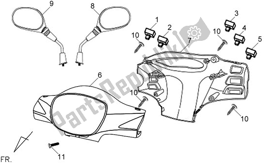 All parts for the F05 - Fr. Handle Cover of the SYM Symphony 150S 0