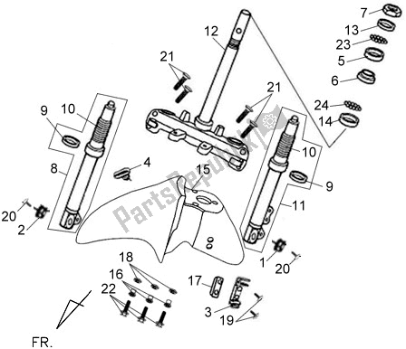 All parts for the F09 - Fr. Fork Set of the SYM Symphony 150S 0