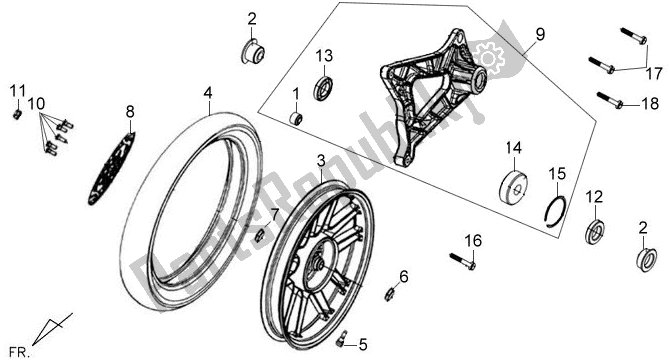 Alle onderdelen voor de F11 - Rr. Wheel Assy van de SYM Symphony 150S 0