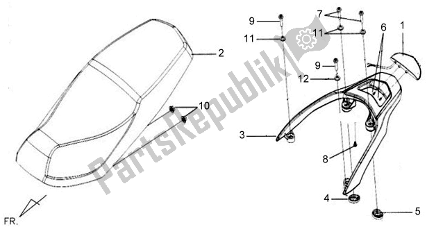 Alle onderdelen voor de F12 - Seat. Rear Grip van de SYM VS 150 0