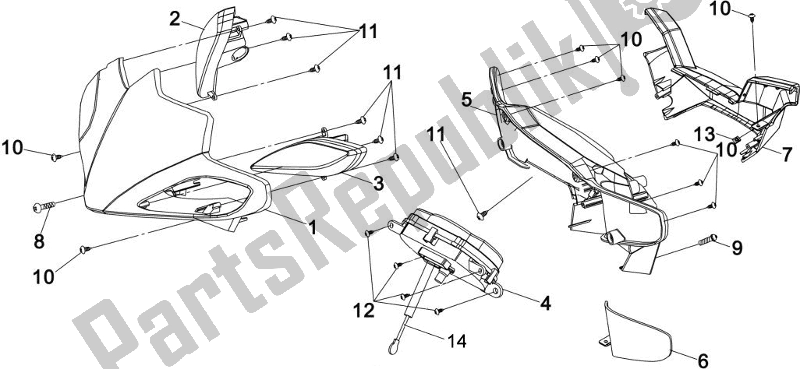 All parts for the F02 - Speedometer of the SYM X&# 039 ;PRO 125 AE 12W4-EU 039125124 0