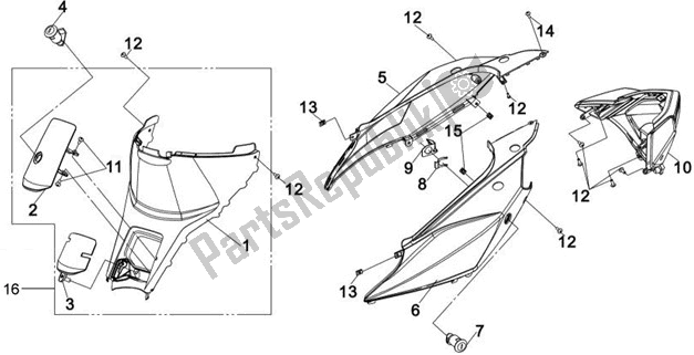 All parts for the F12 - Seatrear Grip of the SYM X&# 039 ;PRO 125 AE 12W4-EU 039125124 0