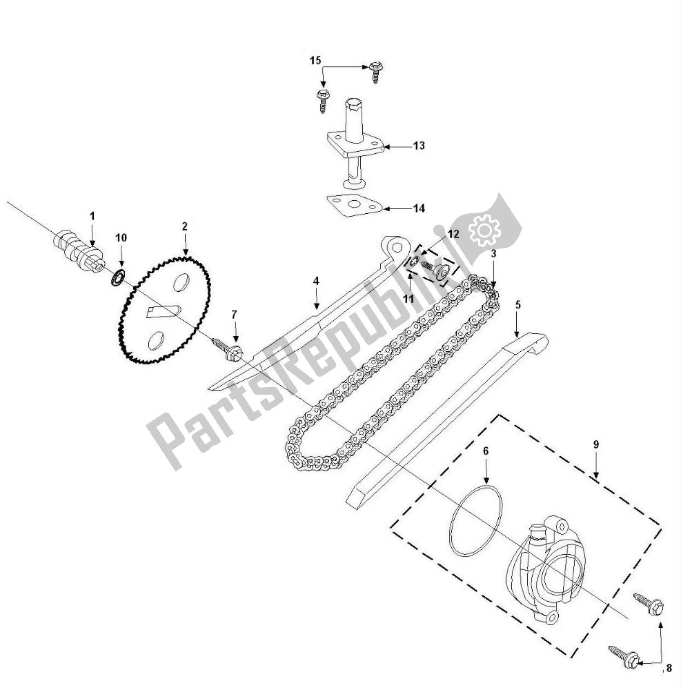 Toutes les pièces pour le Nokkenasketting du SYM Symphony 50 2000 - 2010