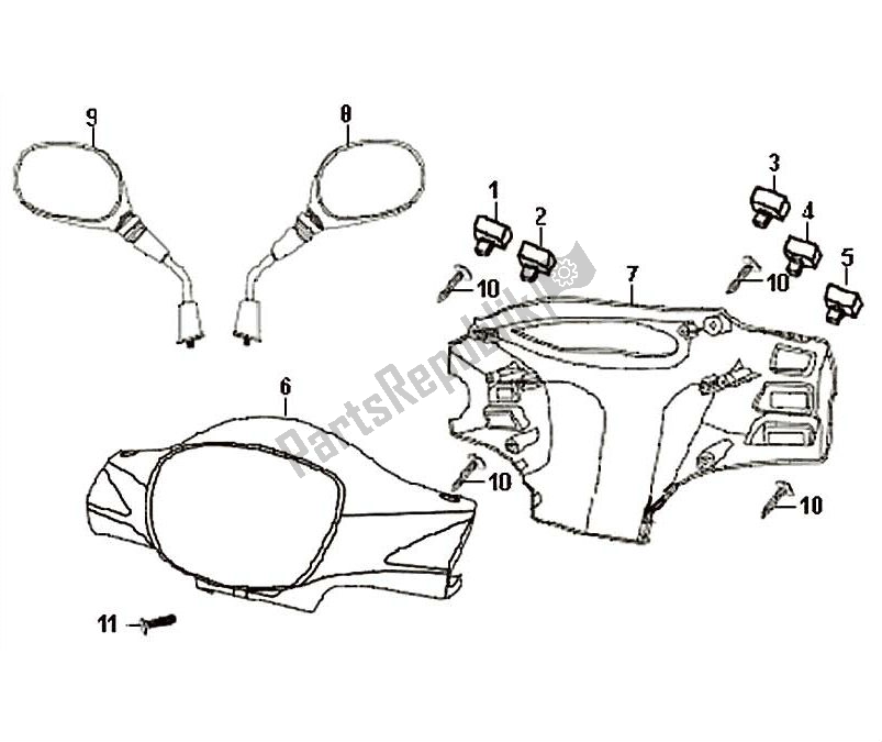 All parts for the Stuurkappen of the SYM Symphony 50 2000 - 2010