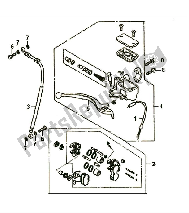 All parts for the Voorrem of the SYM Symphony 50 2000 - 2010