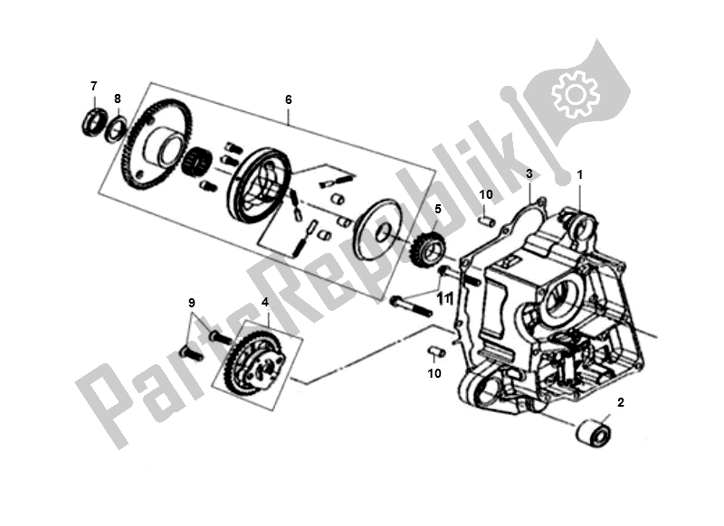 All parts for the Oil Pump of the SYM X PRO 50 AE 05W5 NL L4 2000 - 2010