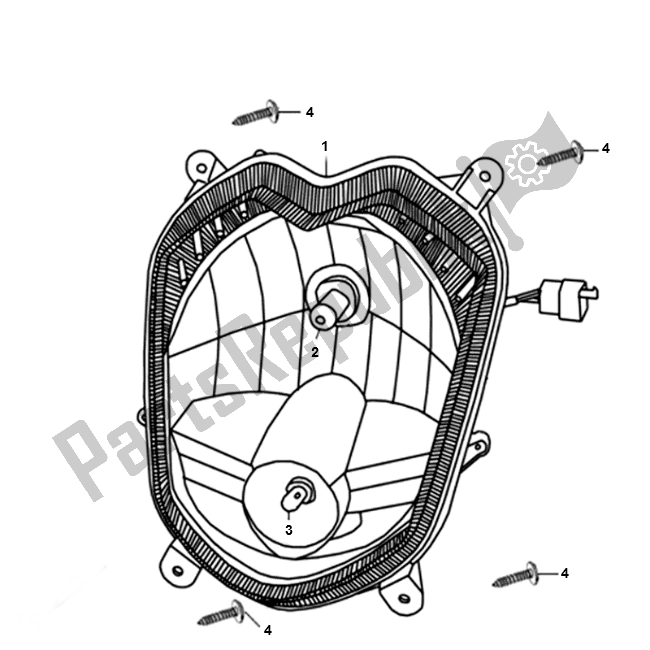 All parts for the Koplamp Kompleet of the SYM X PRO 50 AE 05W5 NL L4 2000 - 2010