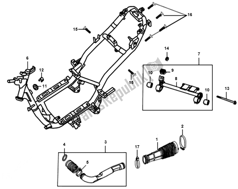 Toutes les pièces pour le Frame du SYM X PRO 50 AE 05W5 NL L4 2000 - 2010