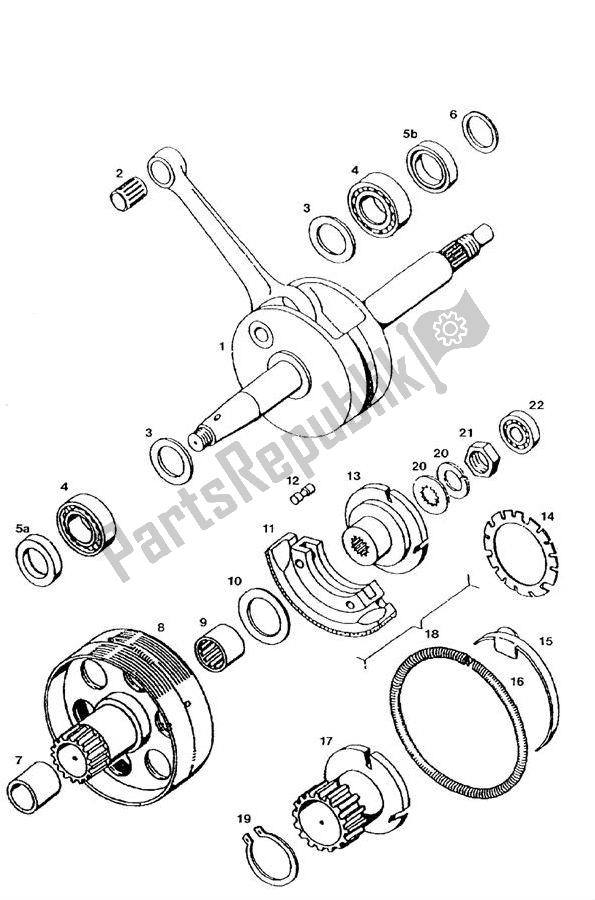 All parts for the Crankshaft of the Tomos Standard EX Oliepomp E Start Standaard 50 2000 - 2010