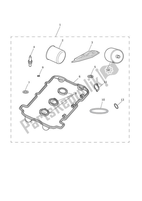 All parts for the Servicekit With Benzinfilter of the Triumph Speed Triple 1050 UP TO VIN 333178 2005 - 2010