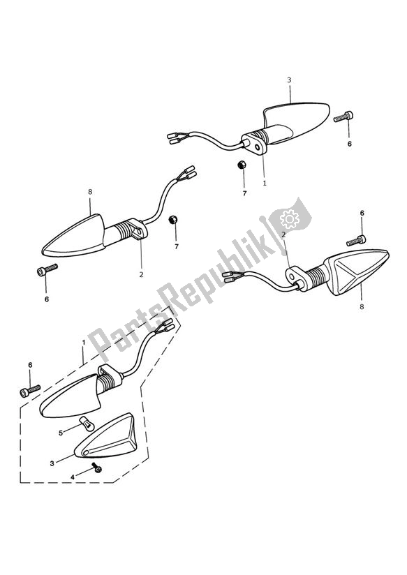 All parts for the Indicator of the Triumph Speed Triple 1050 From VIN 333179 2011 - 2015
