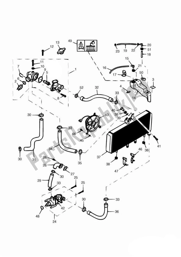 Todas as partes de Resfriamento do Triumph Daytona T 595 / 955I 1997 - 2001