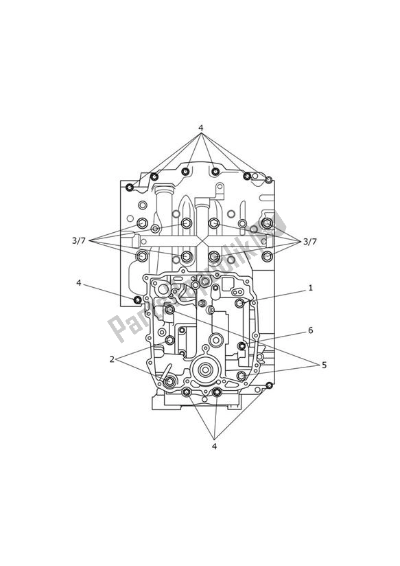 All parts for the Crankcase Screws - Speed Twin From Vin Ae2311 of the Triumph Speed Twin From VIN AE 2311 1200 2021 - 2024