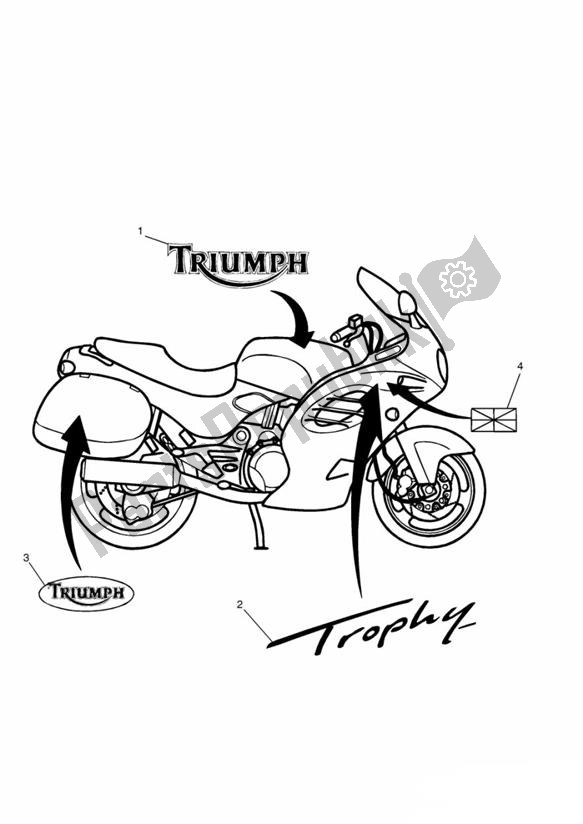 Tutte le parti per il Decalcomania del Triumph Trophy From VIN 29156 1215 2018 - 2021