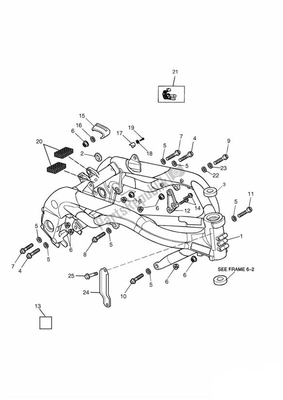 All parts for the Main Frame Assembly of the Triumph Speed Triple 955I From VIN 141872 2002 - 2004