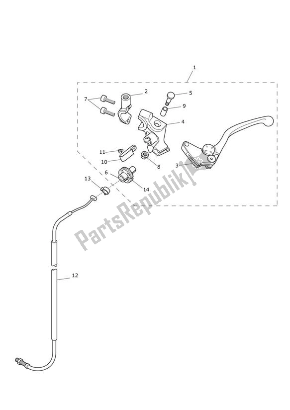 All parts for the Clutch Control of the Triumph Speed Triple R UP TO VIN 735436 1050 2012 - 2016