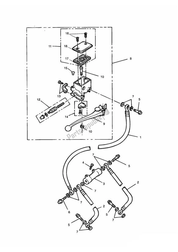 All parts for the Master Cylinder Assy Front Up To 071698 of the Triumph Trophy From VIN 29156 1215 2018 - 2021