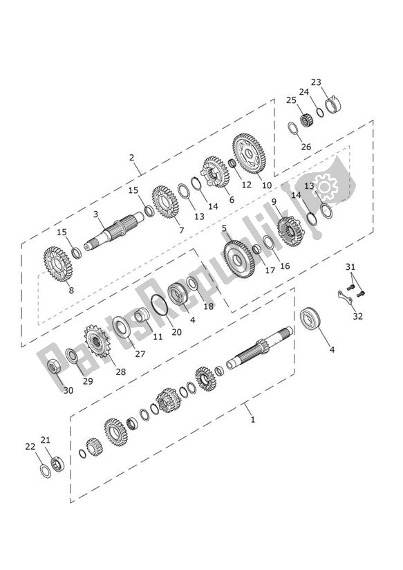 All parts for the Gears of the Triumph Bobber From AC 1196 1200 2017 - 2021