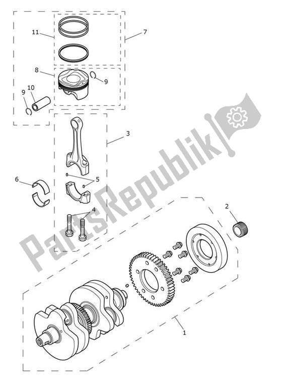 Tutte le parti per il Crank Shaft Connecting Rod Piston del Triumph Scrambler 1200 XE UP TO AC 8498 2019 - 2021