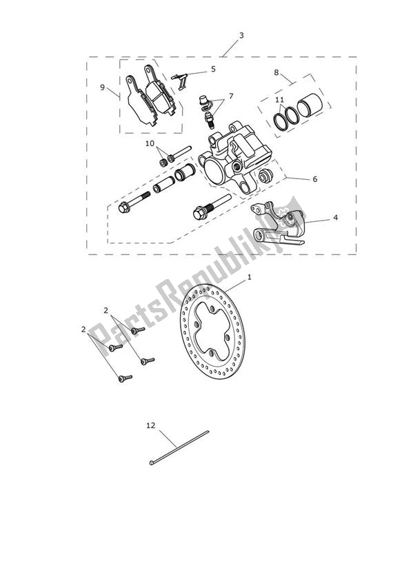 Tutte le parti per il Break Rear del Triumph Tiger 800 XC 2010 - 2020