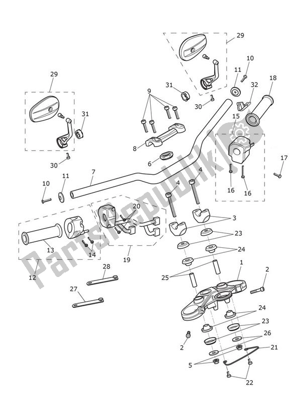 Tutte le parti per il Handlebar Switch del Triumph Speed Triple S From VIN 735438 1050 2016 - 2018