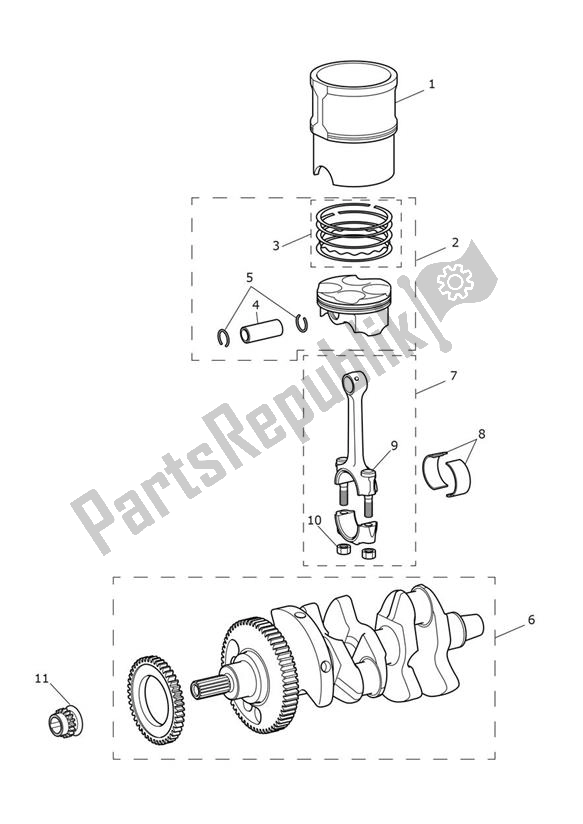 Toutes les pièces pour le Vilebrequin du Triumph Speed Triple R From VIN 735437 1050 2016 - 2018